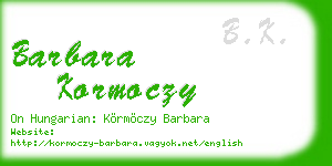barbara kormoczy business card